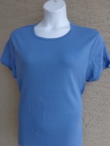 New Hanes Silver For Her 3X S/S Crew Neck Cotton Blend Tee Top Gray Blue - £3.50 GBP