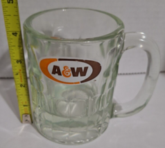 Vintage A&amp;W Logo Root Beer Heavy Glass Dimpled Mug 4 1/4” - £8.97 GBP