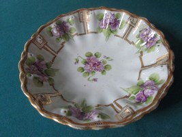 Noritake Morimura Japan Bowl Violets And Gold, C1920s [B40] - £47.35 GBP