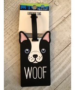 woof boston bulldog Black luggage tag - £6.82 GBP