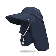 Ummer sun hat uv protection cycling large brimmed hat with neck flap shawl hats outdoor thumb200
