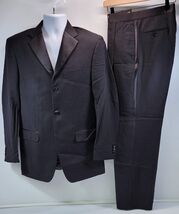 F1) Jones New York Men's Black Wool Suit 36R 29.5W Ventless Jacket - $49.49