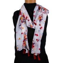 Womens Scarf Georgette Print with Tassels Multicolor(Combo of 2) 22&quot;X72&quot;... - $19.99