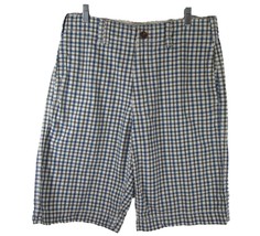 American Eagle Shorts Mens Size 32 Bermuda Longer Length Plaid Cotton Khaki - £9.91 GBP