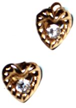 Solid 14K yellow gold marked 14K heart stud earrings Lot#32 - $213.65