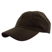 Dark Brown Baseball Cap Plain Polo Style Washed Adjustable 100% Cotton - £12.59 GBP
