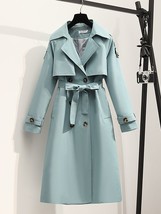 Heliar Women Long Trench Coat Fashion Windproof Coat Double Breasted Trench Coat - £53.91 GBP
