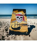 Straind Pirate Skull Cotton Beach Towel Pool Pirate Ship - $20.40 CAD