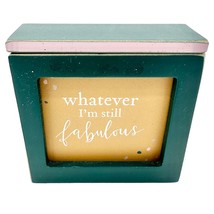 Primitives by Kathy Words of Wisdom Empower Box 3.5 x 3 Green Card Sayings NWT - £7.12 GBP