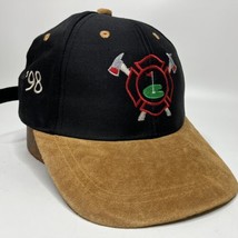 Fire Fighter Logo Hook &amp; Ladder Golf 1998 Strapback Hat Cap Red Cloud Ne... - £15.49 GBP