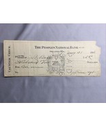 1916 The Peoples National Bank Florida FL FLA  Obsolete Check USED CASHED - $26.86 CAD