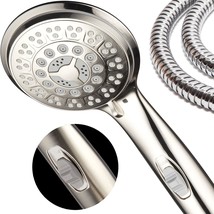 Hotelspa 9-Setting Luxury Brushed Nickel Hand Shower With Patented On/Off Pause - £29.47 GBP