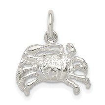 Sterling Silver Crab Charm Cancer Zodiac Sea Life Jewerly 15mm x 17mm - £11.58 GBP