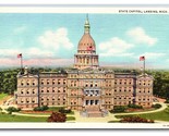 State Capitol Building Lansing Michigan MI UNP Linen Postcard S13 - $2.92