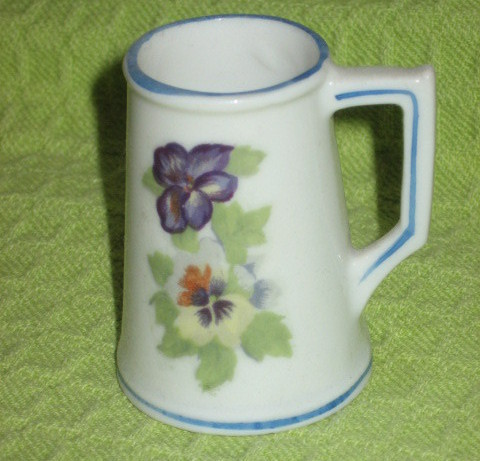 Toothpick Holder with Pansies-Porcelain-Japan - $8.00