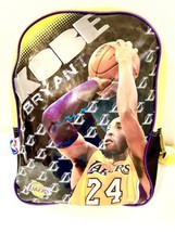 Kobe Bryant 24 NBA Legend Backpack Yellow Purple Used Twice Rare Design - £78.10 GBP