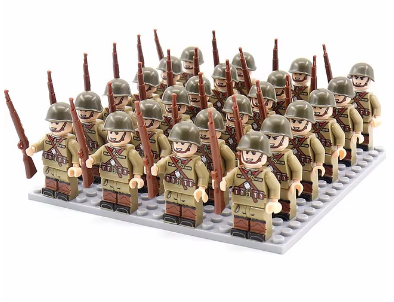 WW2 24pcs/Lot Military Soldiers Building Block Figures Bricks Toys Soviet Army B