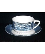 Unused CURRIER &amp; IVES Star of the Road Cup &amp; Saucer~ROYAL CHINA Multi av... - $103.92 MXN