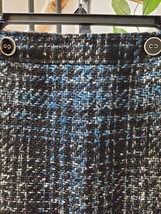 Ann Taylor Loft Women&#39;s Black &amp; Blue Polyester Straight Casual Mini Skirt Size 6 - £21.35 GBP