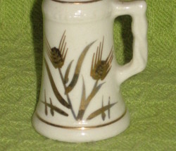 Toothpick Holder- Gold Wheat- Bone China - $8.00