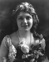 Mary Pickford Elegant Portrait Flowers Smiling Pearl Necklace 8X10 Photograph - £7.66 GBP