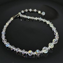 Vintage LAGUNA AB Aurora Borealis Crystal Glass Beaded Choker Necklace - $19.99