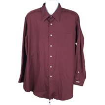 Colours Men&#39;s Button Up Collared Dress Shirt ~ Sz 2XL 18.5  ~ Burgundy  - £13.44 GBP