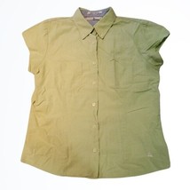 Tommy Hilfiger Light Green Button Down Short Sleeve Blouse Top Size 10 Bust 38 - £14.19 GBP