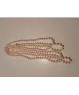 50s/60s Multi-Strand Faux  Pearl Necklace Vintage White And Pink Mcm - £15.41 GBP