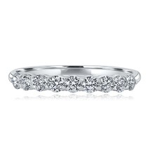 0.50 Carat Lab Grown Diamond Wedding Band 14k White Gold (9 Stones) - $599.00