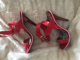 Liliana red ankle strap Sandals adan sz 7.5 new - £38.59 GBP