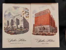 Postcards Set 2 Statler Hilton New York Washington DC With US And Bermuda Stamps - £9.60 GBP