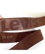 Vtg 1980s Levi Strauss Red Tab Brown Leather Belt w/ Buckle Sz 34 Made i... - $46.31 CAD