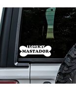 MHDStickerCo I Love My Mastador Dog Bone Vinyl Decal Sticker Custom Truc... - £4.47 GBP