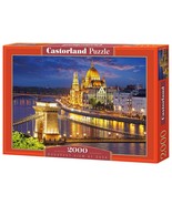 2000 Piece Jigsaw Puzzle, Budapest view at dusk, Parliament, Budapest Hu... - $55.83 CAD