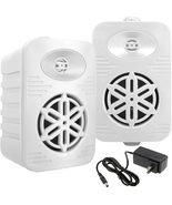 PlyeUSa Bluetooth Indoor Outdoor Speakers Pair - 300 Watt Dual, PDWRBT46WT - £41.89 GBP