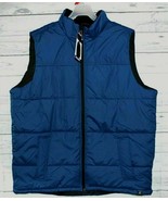 new men&#39;s ZeroXPOSUR Sweater QUILTED VEST sz L puffer jacket blue water ... - $25.26