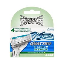 Wilkinson Sword Quattro Titanium Sensitive Razor Blades, 4 Blades  - $15.00