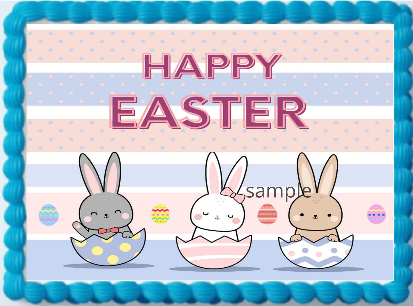 Happy Easter Party Edible Image Birthday Cute Cake Topper Decoration Fro... - $9.47