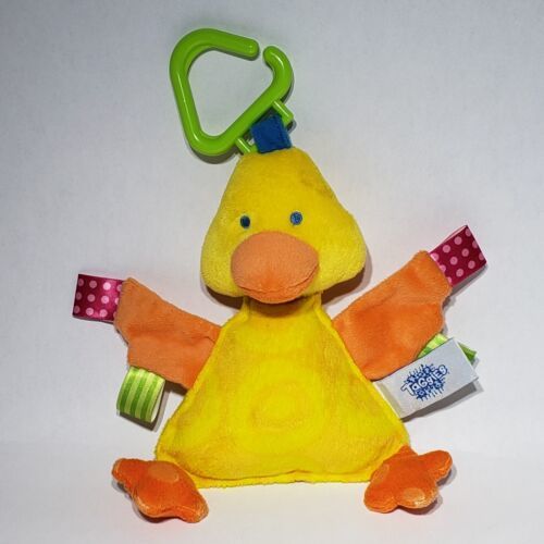 Mary Meyer Baby Taggies Yellow Duck Chick 8" Squeaker Baby Toy Lovey Hang Clip - $12.95