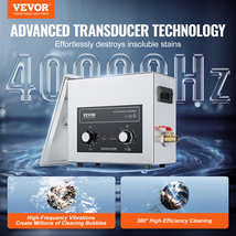 VEVOR 6L Ultrasonic Cleaner with Heater Timer &amp; Basket, Professional Dig... - £84.74 GBP