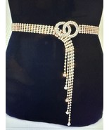 Gorgeous O-Ring Rhinestone Chain Belt Sparkle Tassels Crystal Waist Belt... - $12.99
