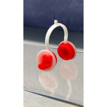 Miniature Barbie Red &amp; White Toy Headphones With Music Note Design For Dolls - £5.96 GBP