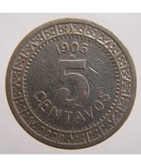 ANTIQUE Over 100 Years Old 1906 MEXICO 5 Centavos Nickel coi - £4.71 GBP