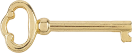 Hollow Barrel Brass Plated Skeleton Key for Antique Cabinet Doors, Grandfather C - $13.04