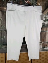 NEW Soft Surroundings Pant White 2X 22W Stretch Pull On Straight Leg Crop  - £17.12 GBP