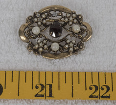 Vintage Brooch Rhinestones &amp; Faux Pearl g25 - $43.96