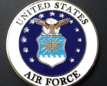 USAF US AIR FORCE EMBLEM LARGE METAL ENAMEL MOUNTABLE MEDALLION 4 INCHES - £15.49 GBP