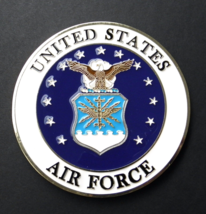 USAF US AIR FORCE EMBLEM LARGE METAL ENAMEL MOUNTABLE MEDALLION 4 INCHES - £15.35 GBP