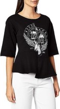 William Rast Womens Harmony Graphic Top Size X-Small Color Black - £39.03 GBP